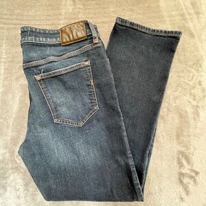 Express Slim Straight Stretch Mens Dark Wash Blue Denim Jeans 33x30 5735